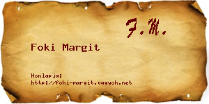 Foki Margit névjegykártya